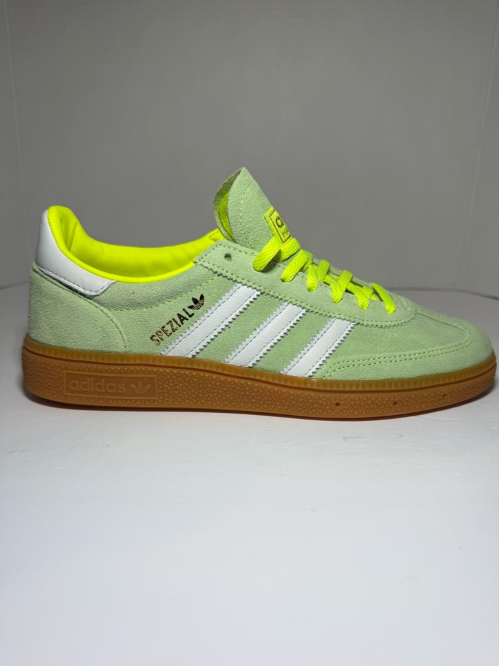 adidas Handball Spezial W Lime Green Suede with Gum Sole - Picture 4 of 9